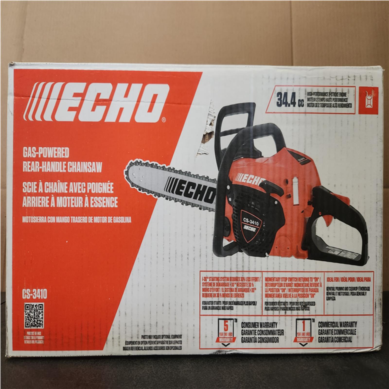 Phoenix NEW ECHO 14 in. 34.4 cc Gas 2-Stroke Rear Handle Chainsaw with Automatic Chain Oiler