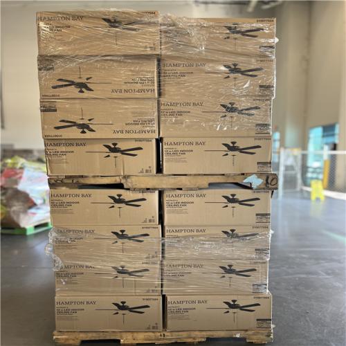 DALLAS LOCATION - Hampton Bay Rothley II 52 in. Indoor LED Matte Black Ceiling Fan with Light Kit PALLET -(48 UNITS)