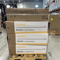 DALLAS LOCATION - Reynolds 25 in. W x 83.25 in. H Brown Laminate Board Traditional Closet System Tower with 3-Drawers PALLET-(8 UNITS)