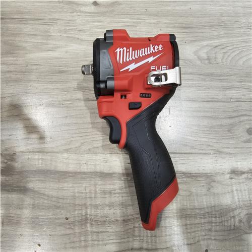 AS-IS Milwaukee FUEL 12V Lithium-Ion Brushless Cordless Stubby 3/8 in. Impact Wrench (Tool-Only)
