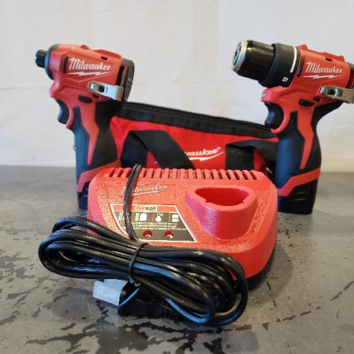 AS-IS- Milwaukee M12 Cordless Brushless 2 Tool Combo Kit