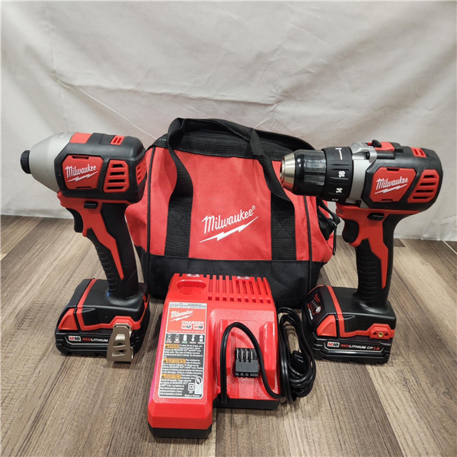 AS-IS- Milwaukee 18V Cordless Brushed 2-Tool Drill/Driver and Impact Driver Kit