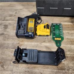 HOUSTON LOCATION - AS-IS DeWalt 12V MAX Lithium-Ion 100 Ft. Green Self-Leveling 3-Beam 360 Degree Laser Level with 2.0Ah Battery  Charger and Case