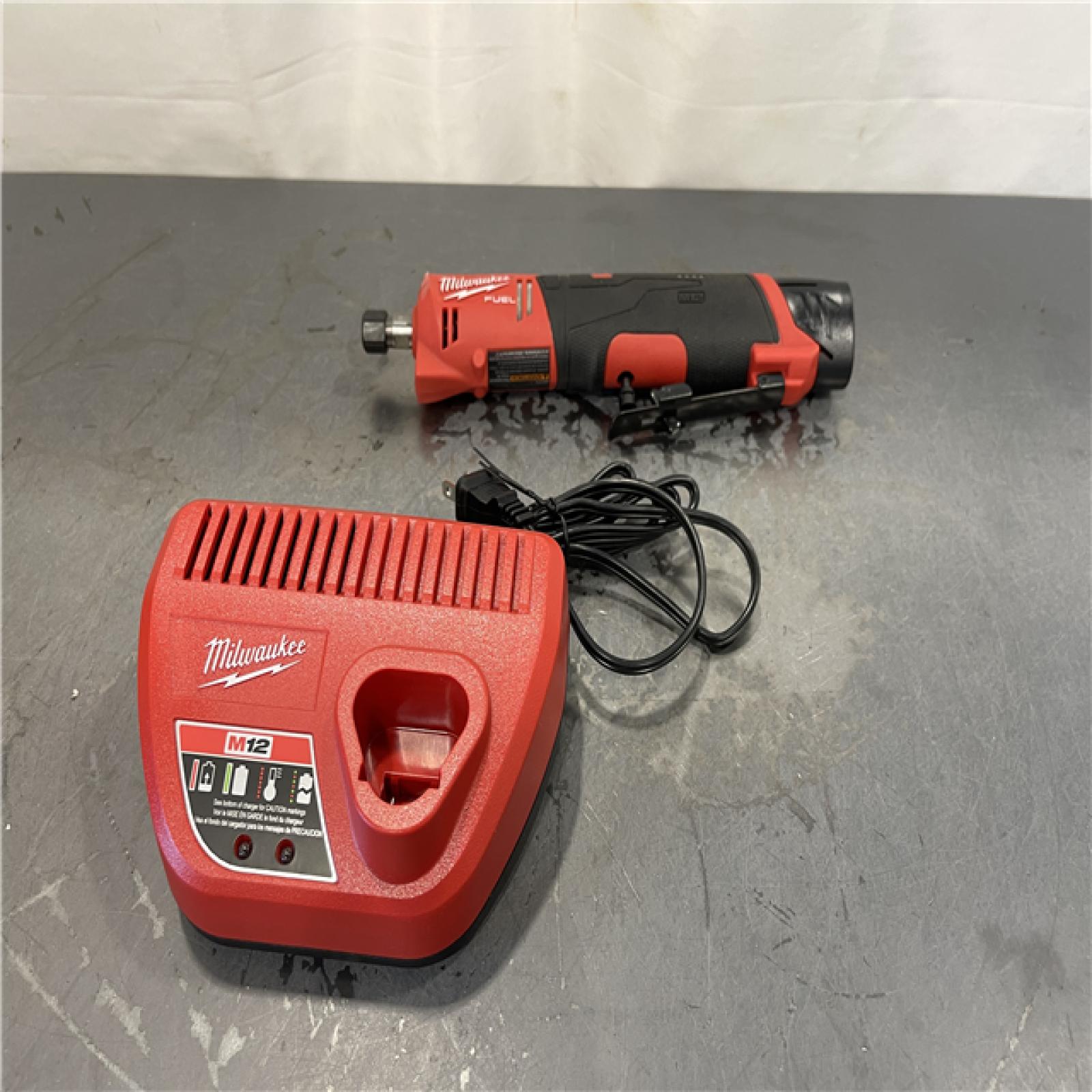 AS-IS - Milwaukee M12 FUEL 12V Lithium-Ion Brushless Cordless 1/4 in. Straight Die Grinder Kit