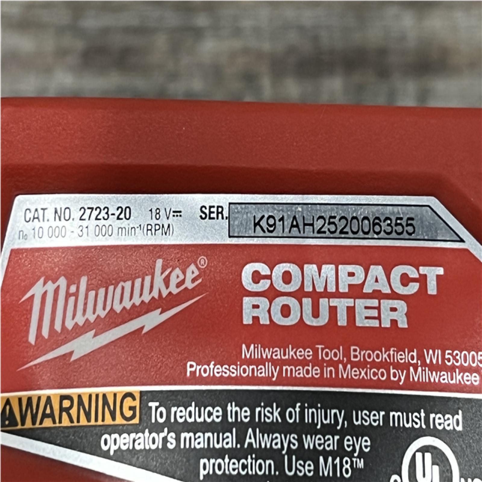 AS-IS Milwaukee FUEL 18V Lithium-Ion Brushless Cordless Compact Router (Tool-Only)