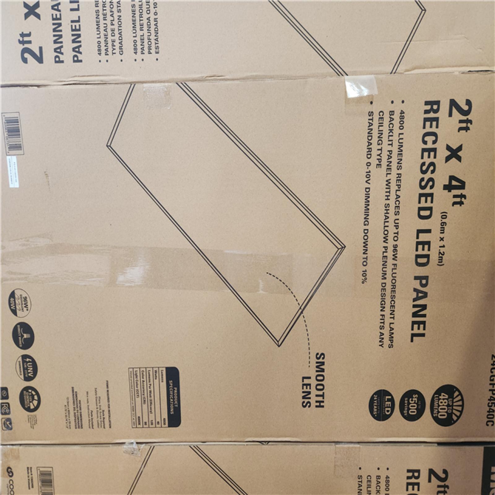 Phoenix NEW Metalux 2 ft. x 4 ft. 4500 Lumens Integrated LED Panel Light 4000K for Office  Warehouse  Retail and Commercial Locations Pallet OF 50