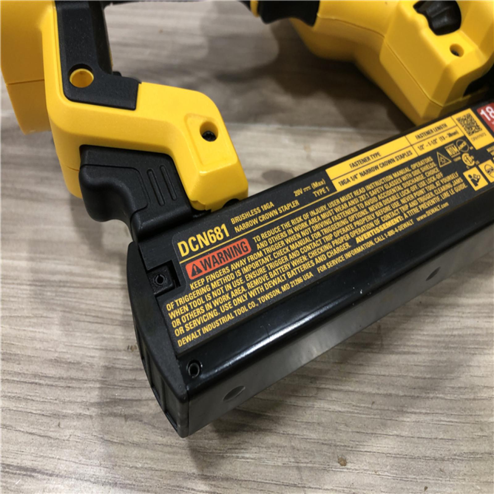 AS-IS DeWALT DCN681D1 20V MAX 18ga Cordless Narrow Crown Stapler Kit