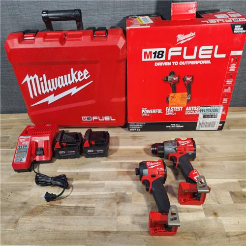 HOUSTON LOCATION - AS-IS (APPEARS LIKE NEW) MILWAUKEE M18 FUEL 18V Lithium-Ion Brushless Cordless Hammer Drill and Impact Driver Combo Kit (2-Tool) with 2 Batteries