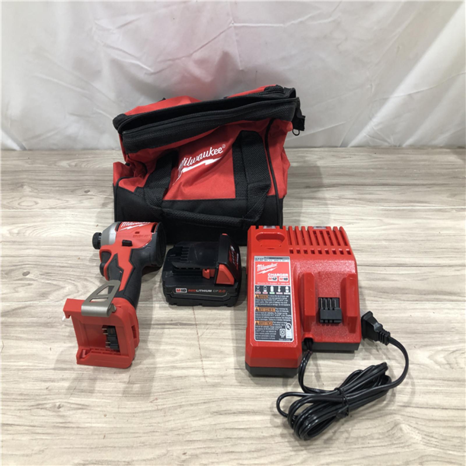 AS-IS Milwaukee M18 Compact Brushless 1/4  Hex Impact Driver Kit