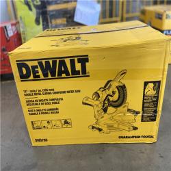 AS-IS -  DEWALT 15 Amp Corded 12 in. Double Bevel Sliding Compound Miter Saw with XPS technology  Blade Wrench and Material Clamp