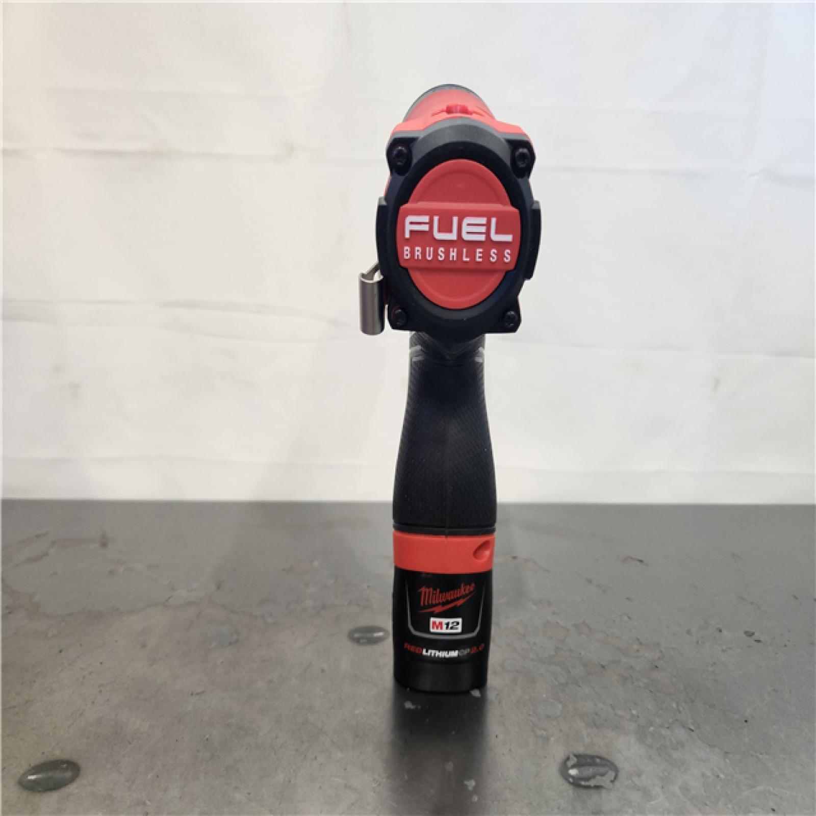 AS-IS- Milwaukee M12 FUEL 12-Volt Lithium-Ion Brushless Cordless 1/4 in. Hex Impact Driver Compact Kit