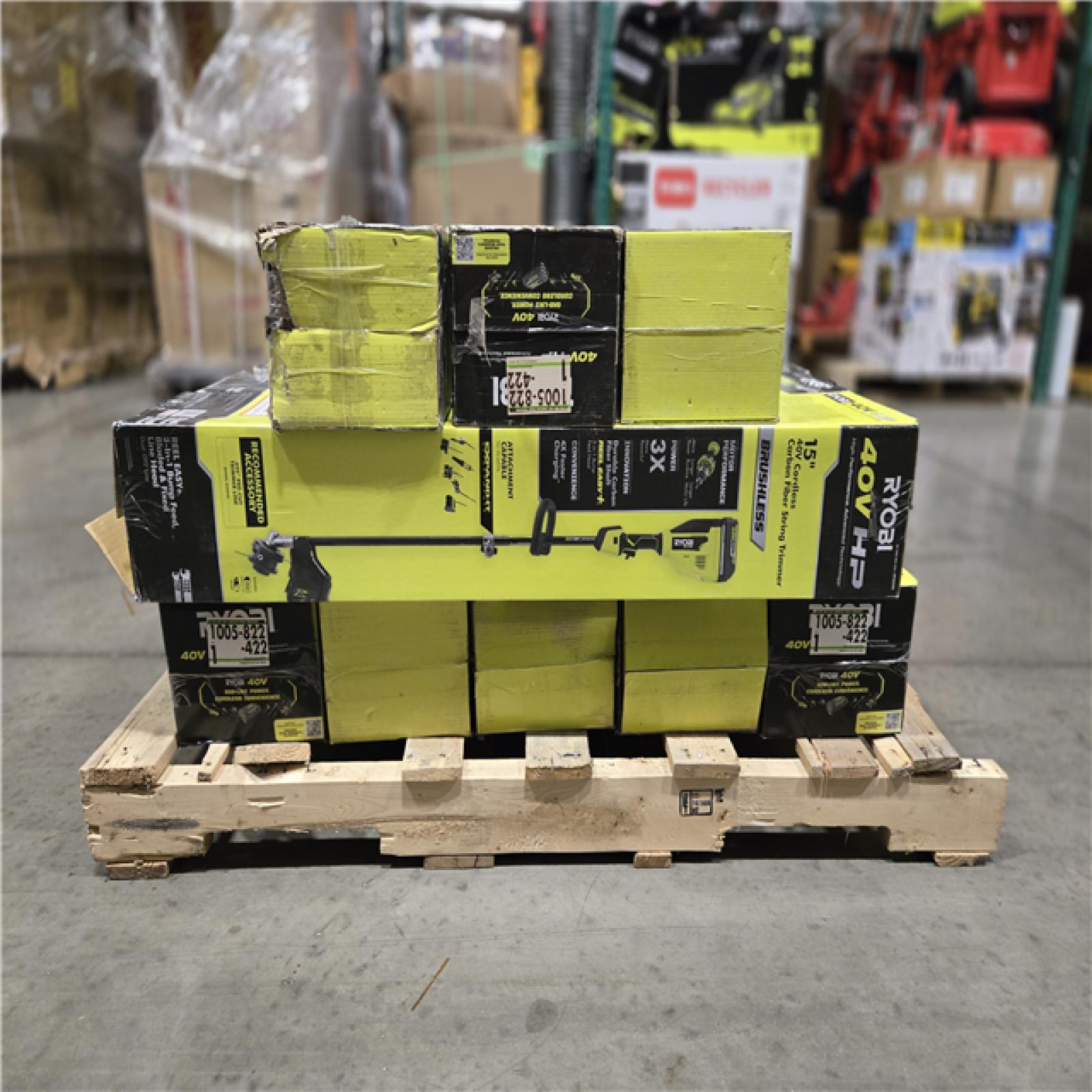 DALLAS LOCATION- AS-IS RYOBI 40V HP 15 in. Cordless String Trimmer Kit PALLET (13 UNITS)