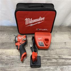 AS-IS Milwaukee FUEL 12V Li-Ion Brushless Cordless Stubby 3/8 in. Impact Wrench Kit