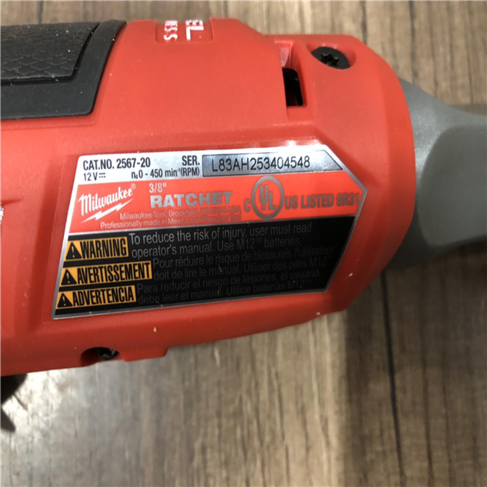 AS-IS Milwaukee FUEL 12-Volt Lithium-Ion Brushless Cordless High Speed 3/8 in. Ratchet (Tool-Only)
