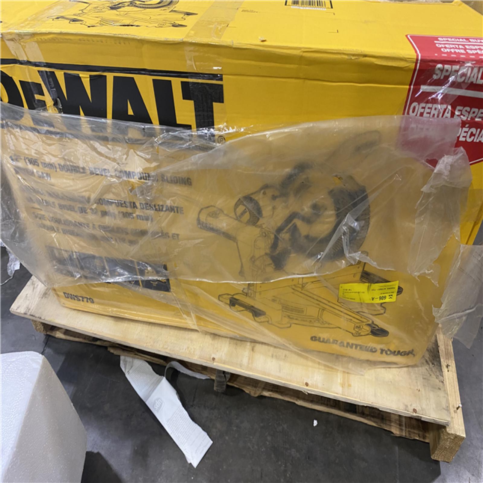 As-Is-  DEWALT 15 Amp Corded 12 in. Double Bevel Sliding Compound Miter Saw