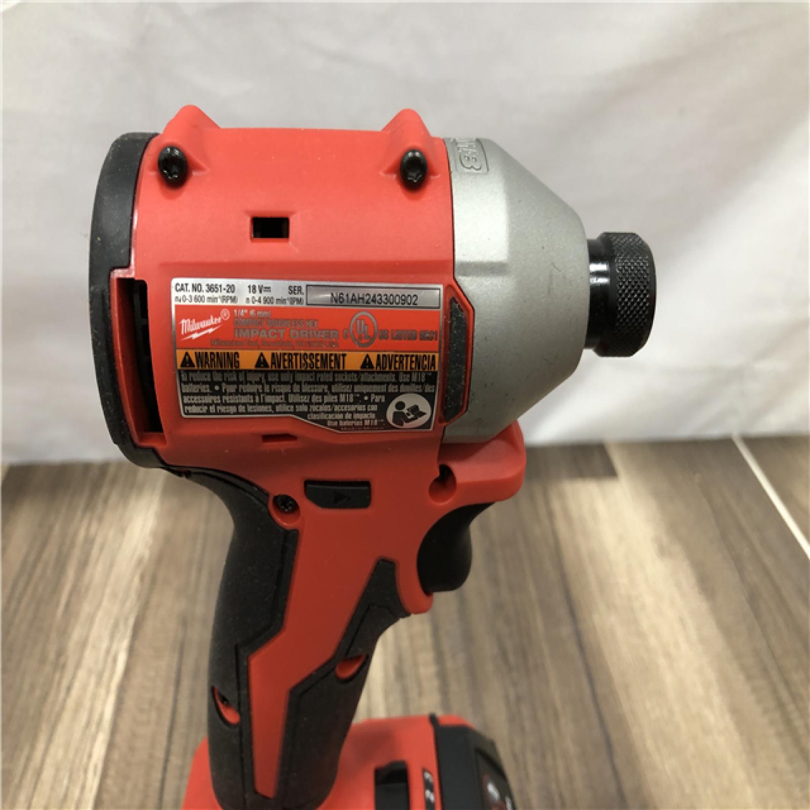 AS-IS Milwaukee 18-Volt Lithium-Ion Brushless Cordless Compact Hammer Drill/Impact Combo Kit