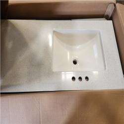 Phoenix NEW Glacier Bay Bannister 43 in. Single Sink Pearl Gray Freestanding Bath Vanity with Granite-Look Colorpoint White Cultured Marble Top