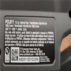 California NEW Ryobi One+ 18V Hybrid 7.5 Fan (Tool Only)