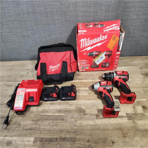HOUSTON LOCATION - AS-IS Milwaukee 18V Cordless Brushed 2-Tool Drill/Driver and Impact Driver Kit
