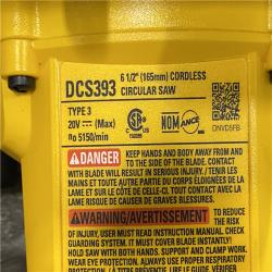 AS-IS DEWALT 20-Volt MAX Lithium-Ion Cordless 6-1/2 in. Circular Saw (Tool-Only)