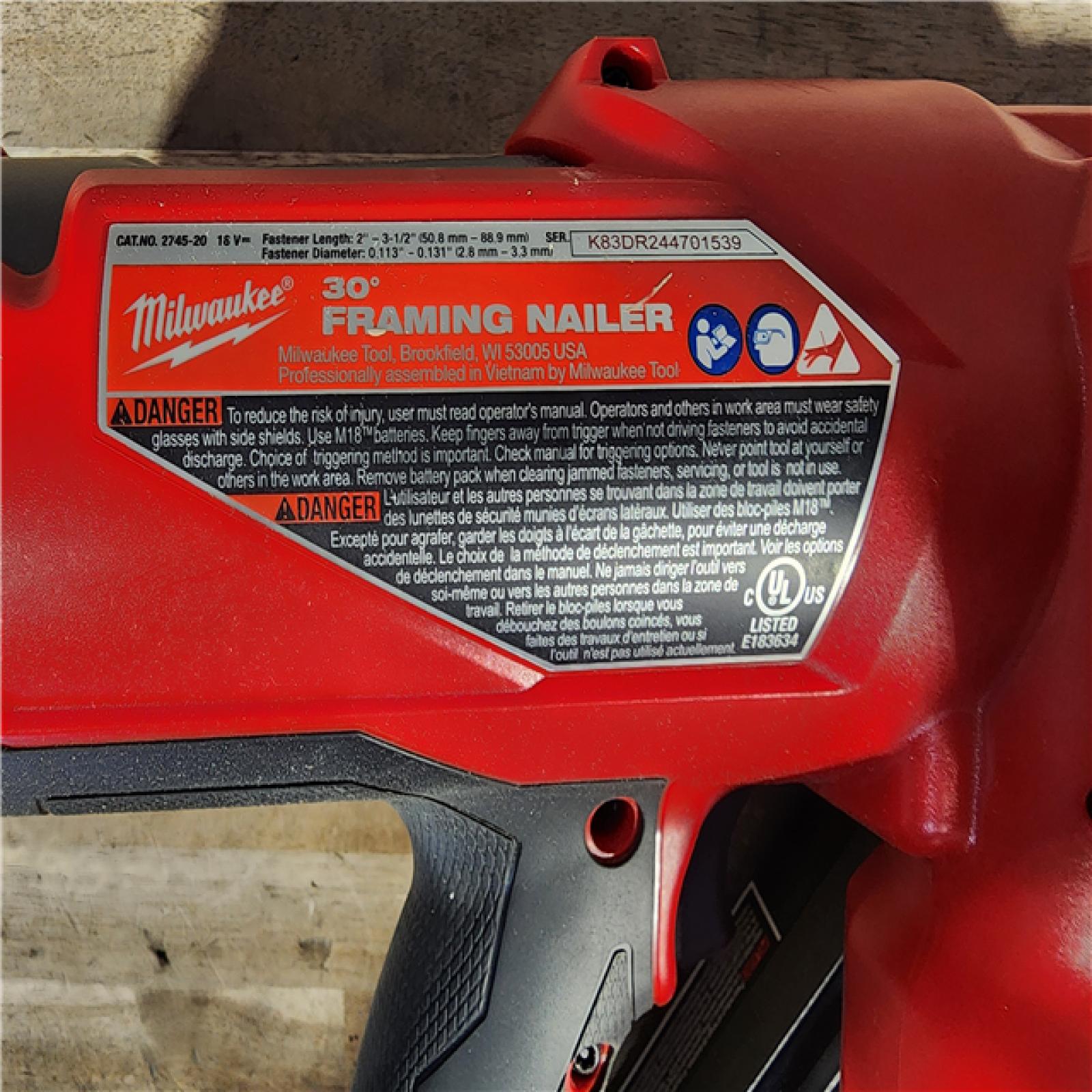 HOUSTON LOCATION - AS-IS M18 FUEL 3-1/2 in. 18-Volt 30-Degree Lithium-Ion Brushless Cordless Framing Nailer (Tool-Only)