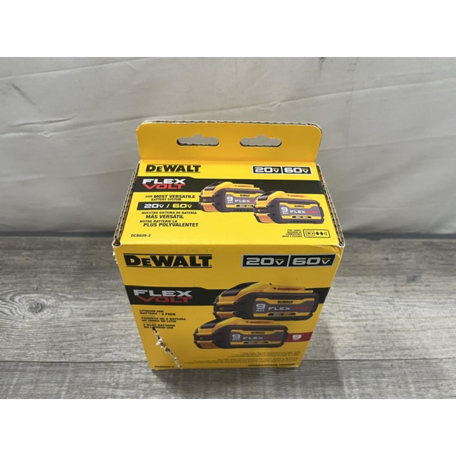 NEW - DEWALT FLEXVOLT 20V/60V MAX Lithium-Ion 9.0Ah Battery Pack (2 Pack)