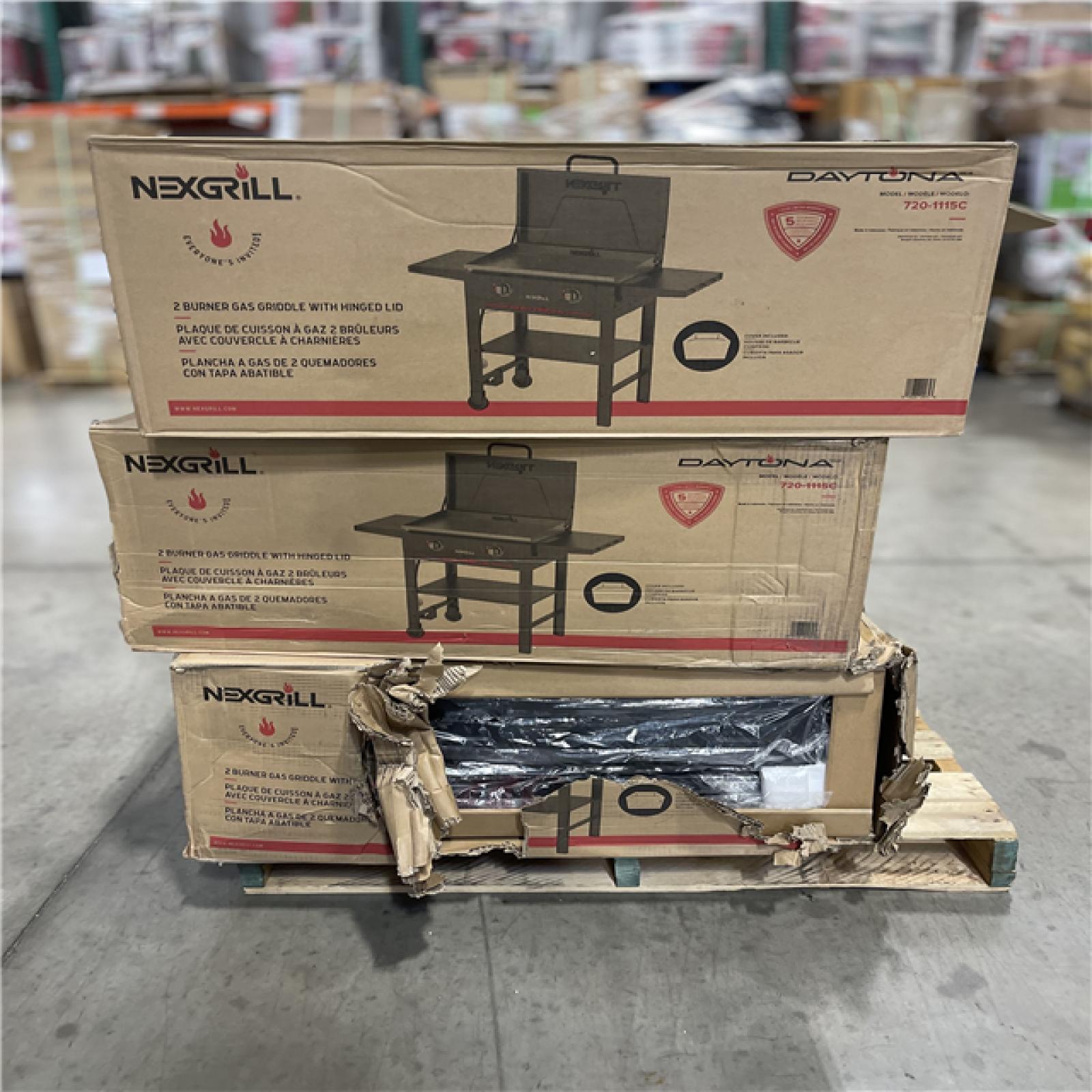 DALLAS LOCATION - Nexgrill Daytona 2 Burner Propane Gas Griddle in Black with PVC Cover PALLET-(6 UNITS)