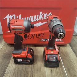 AS-IS MILWAUKEE M18 FUEL 18V Lithium-Ion Brushless Cordless Hammer Drill and Impact Driver Combo Kit (2-Tool) with 2 Batteries