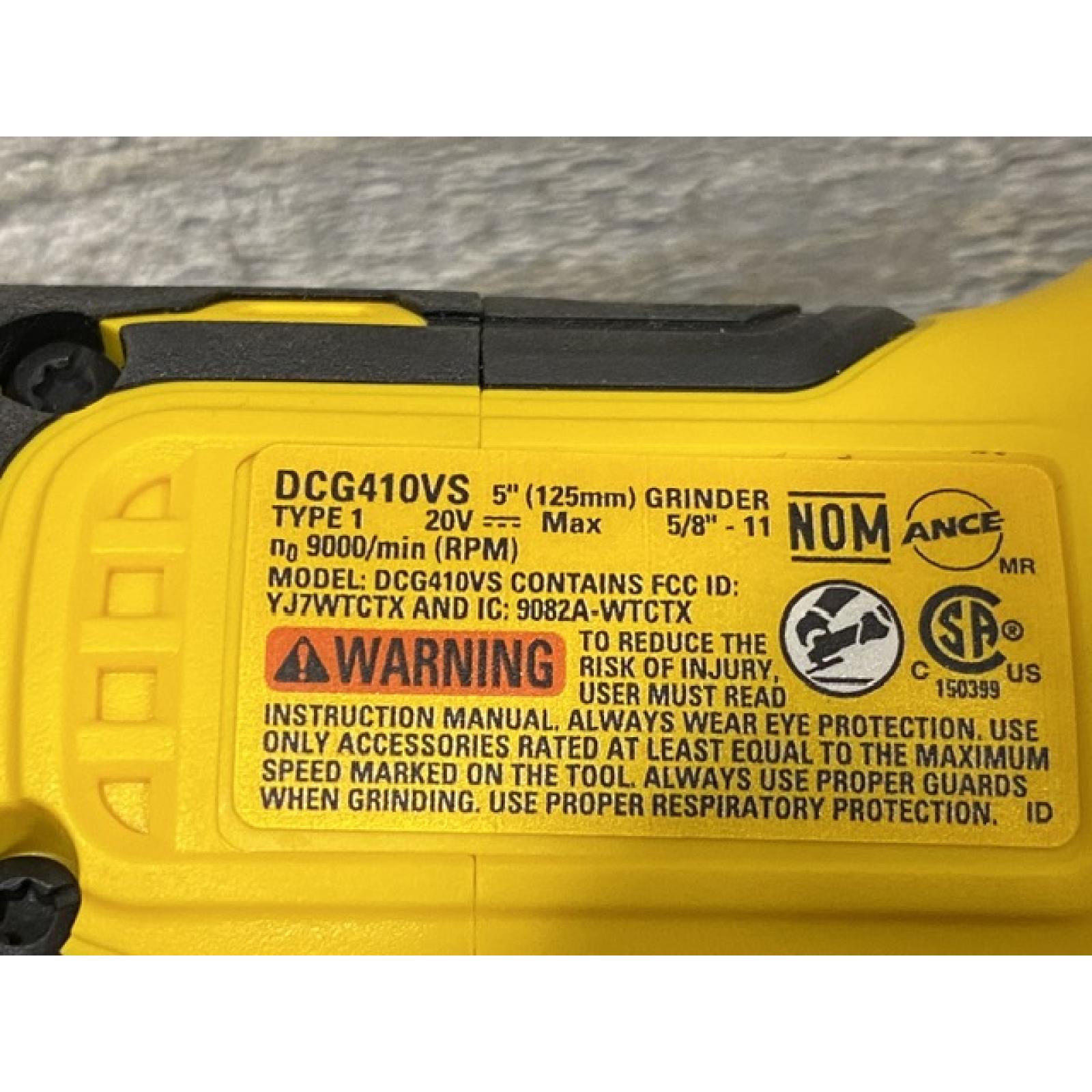 AS-IS DEWALT 20V XR Cordless 4-1/2. in. to 5 in. Variable Speed Angle Grinder (Tool Only)