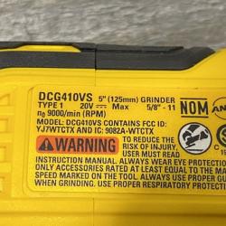 AS-IS DEWALT 20V XR Cordless 4-1/2. in. to 5 in. Variable Speed Angle Grinder (Tool Only)