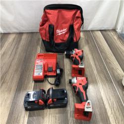 AS-IS Milwaukee 18V Lithium-Ion Brushless Cordless Compact Drill/Impact Combo Kit