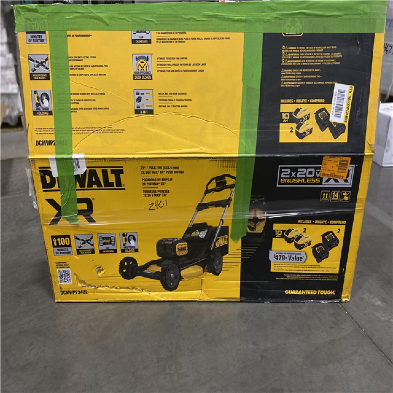 Dallas Location - As-Is 2x20V MAX 21 in. Cordless Battery Powered Push Lawn Mower Kit with (2) 10 Ah Batteries and Chargers