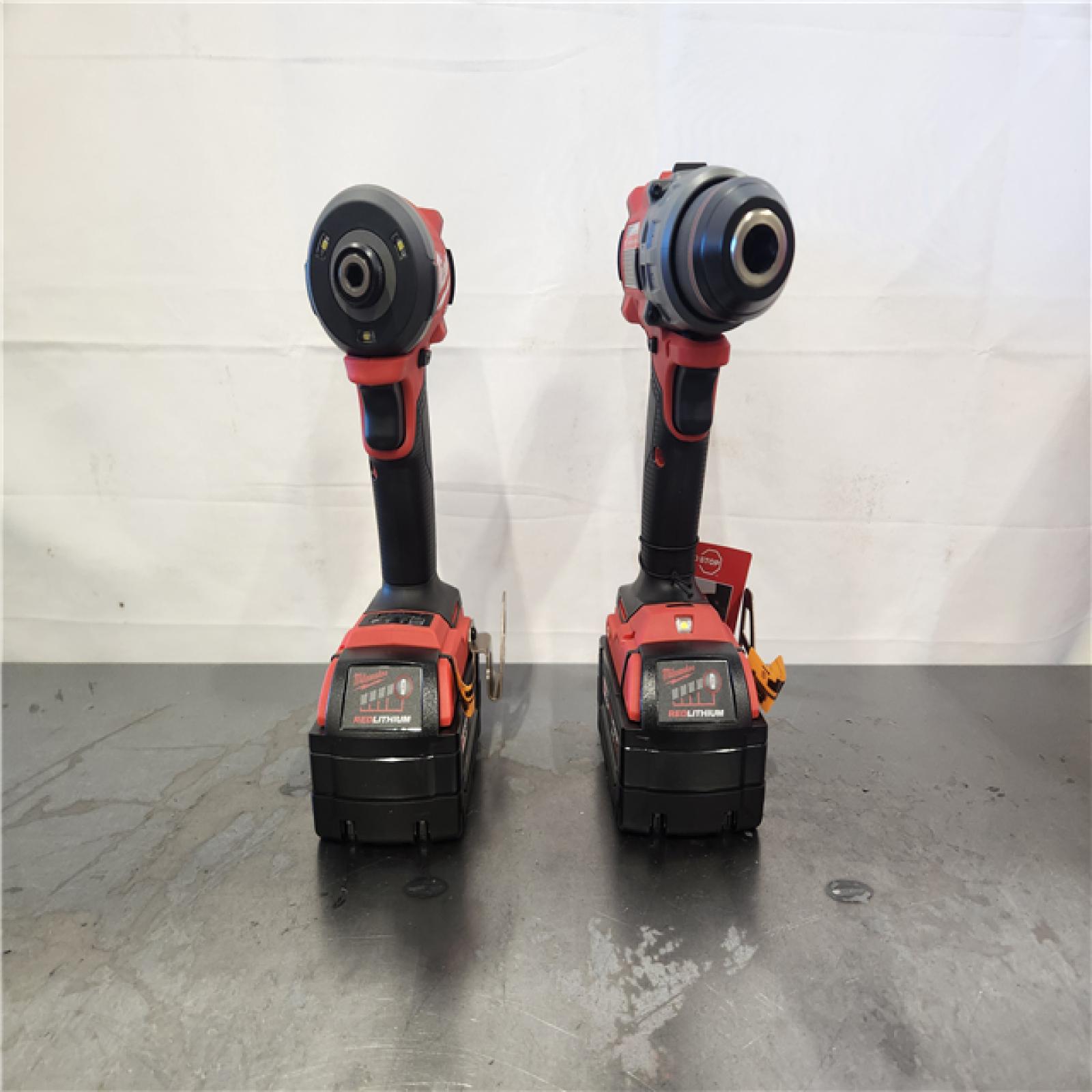 AS-IS- Milwaukee FUEL 18V Lithium-Ion Brushless Cordless Hammer Drill and Impact Driver Combo Kit (2-Tool) with 2 Batteries