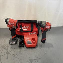 AS-IS- Milwaukee 12V Brushless Hammer Drill and Impact Driver Combo Kit