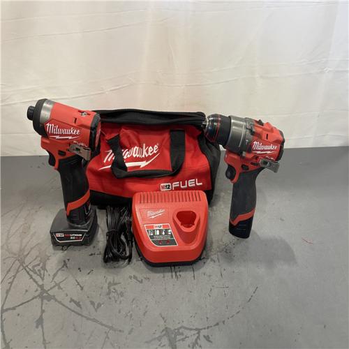 AS-IS- Milwaukee 12V Brushless Hammer Drill and Impact Driver Combo Kit