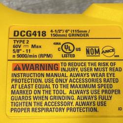 AS-IS DEWALT FLEXVOLT 60V MAX Cordless Brushless 4.5 in. to 6 in. Small Angle Grinder with Kickback Brake (Tool Only)