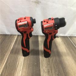 AS-IS Milwaukee 12-Volt Lithium-Ion Brushless Cordless Subcompact Drill and Impact Driver Combo Kit