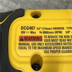 AS-IS DEWALT 20-Volt MAX Cordless Brushless 4-1/2 in. Angle Grinder with Slide Switch (Tool Only)