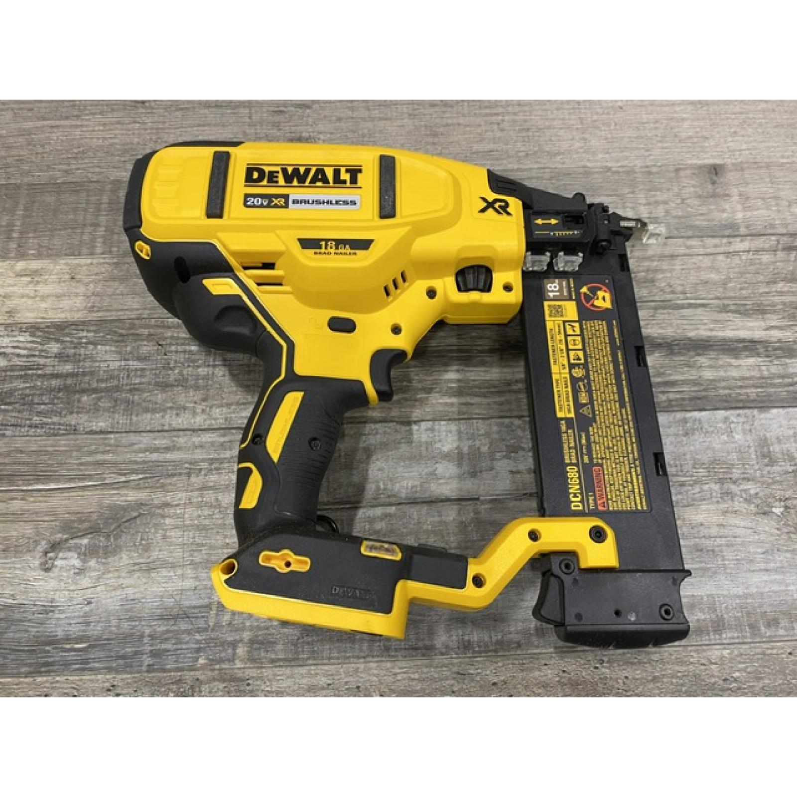 AS-IS DEWALT 20V MAX XR Lithium-Ion Electric Cordless 18-Gauge Brad Nailer (Tool Only)