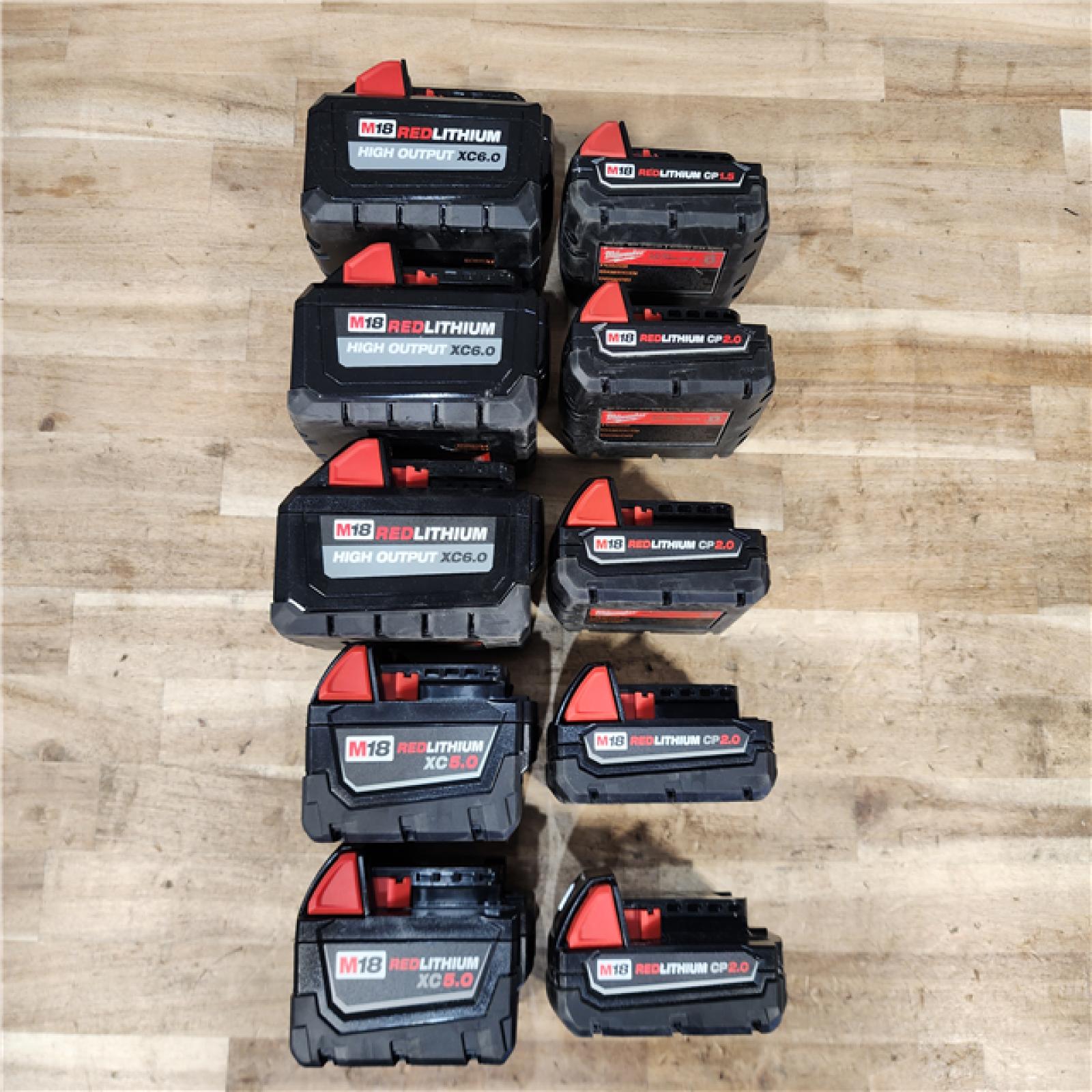 HOUSTON LOCATION - AS-IS MILWAUKEE BATTERY PACK QTY - 10