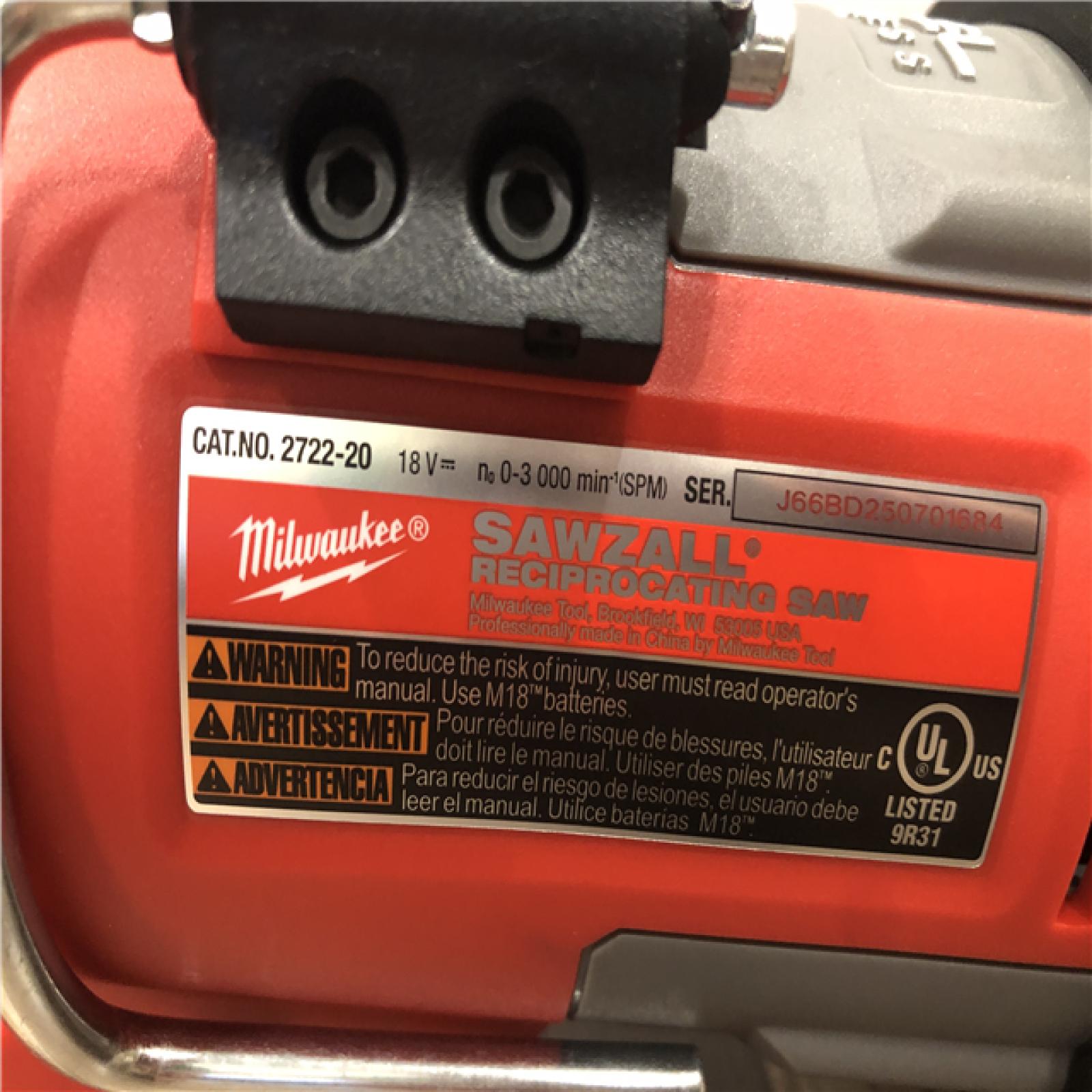 AS-IS Milwaukee FUEL 18V Lithium-Ion Brushless Cordless Super SAWZALL Orbital Reciprocating Saw (Tool-Only)