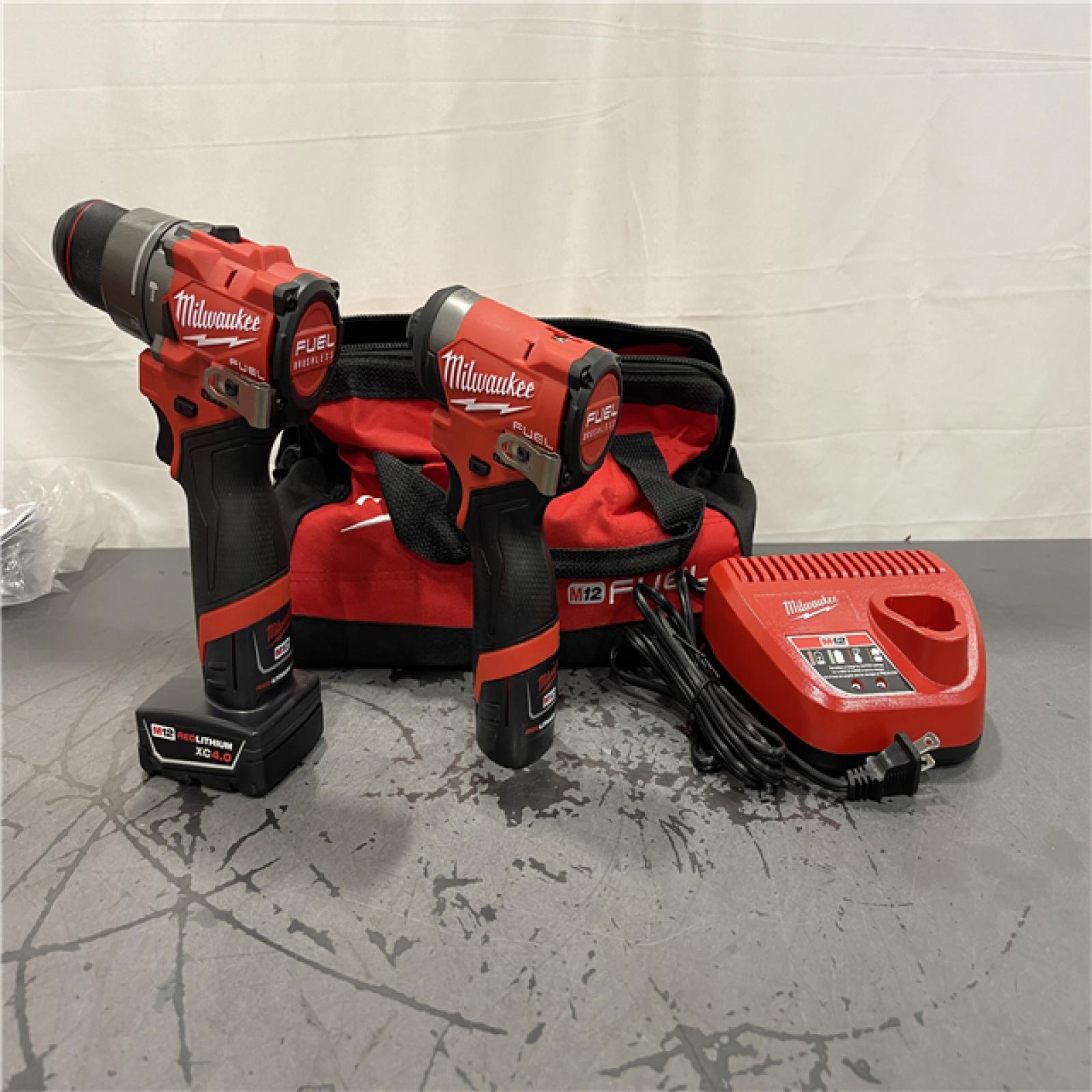 AS-IS- Milwaukee 12V Brushless Hammer Drill and Impact Driver Combo Kit