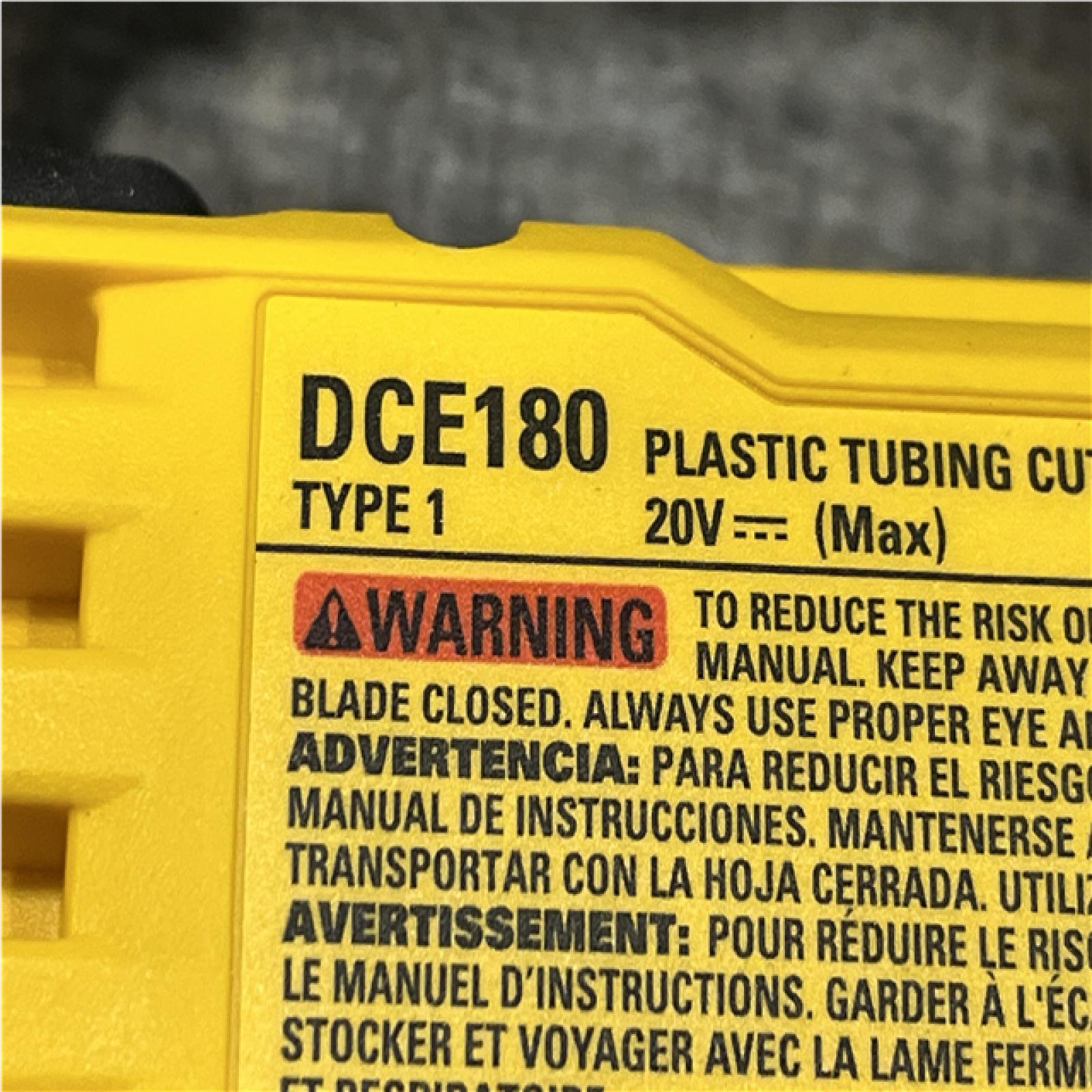 AS-IS DEWALT 20V MAX Cordless Plastic Tubing Cutter (Tool Only)