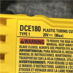 AS-IS DEWALT 20V MAX Cordless Plastic Tubing Cutter (Tool Only)