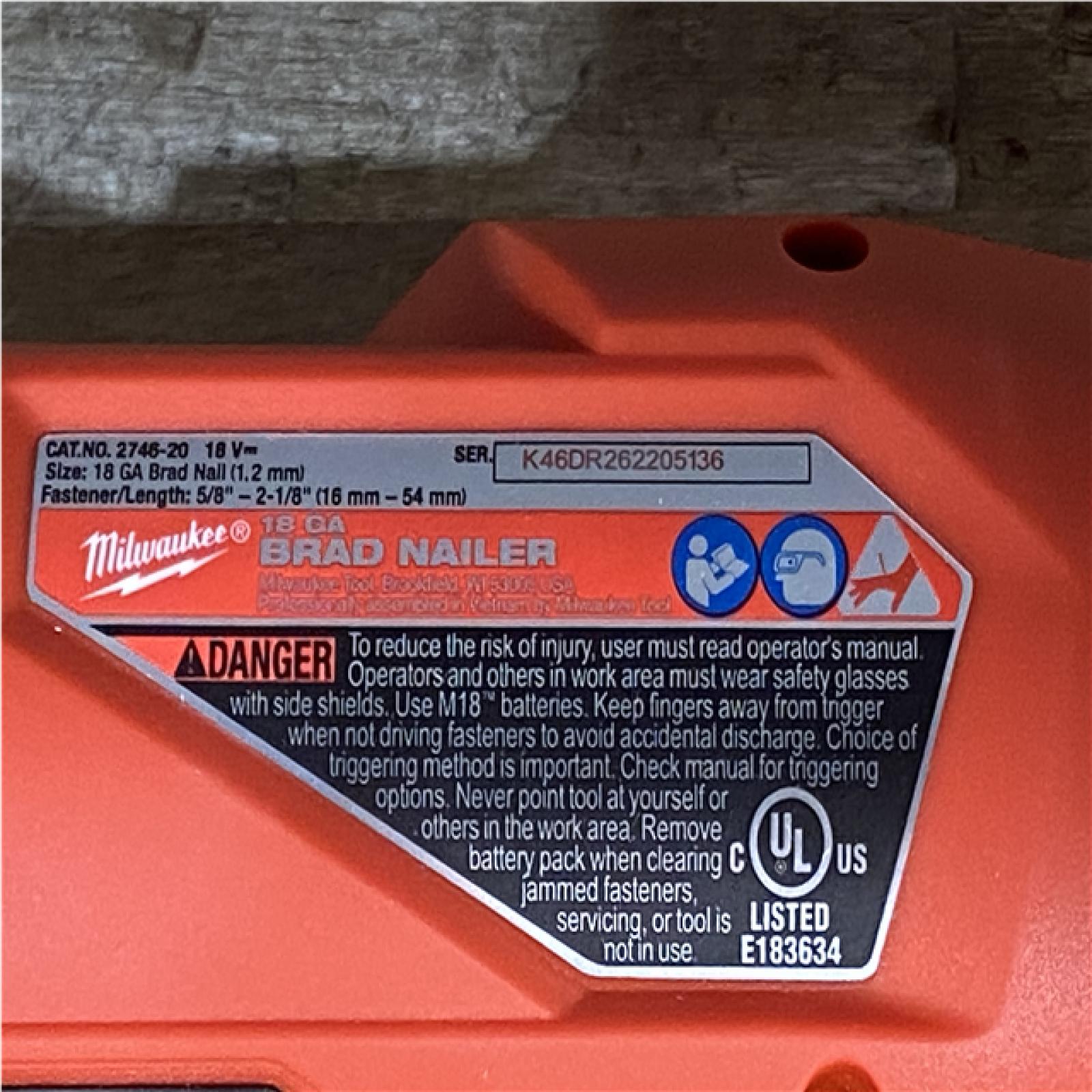 Houston Location AS-IS Milwaukee FUEL 18-Volt Lithium-Ion Brushless Cordless Gen II 18-Gauge Brad Nailer (Tool-Only)