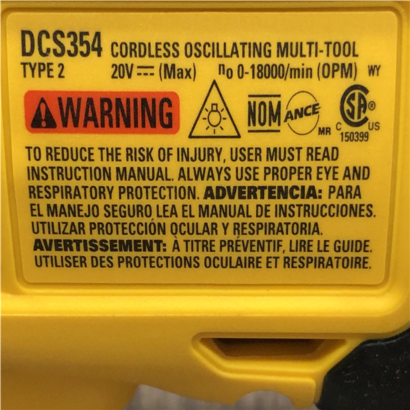 AS-IS DEWALT ATOMIC 20V MAX Cordless Brushless Oscillating Multi Tool Kit
