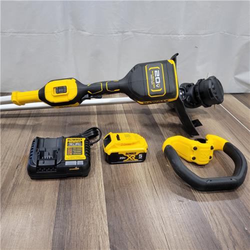 AS-IS  DEWALT  20V MAX 14 in. Brushless Cordless Battery Powered Foldable String Trimmer Kit with (1) 5 Ah Battery & Charger