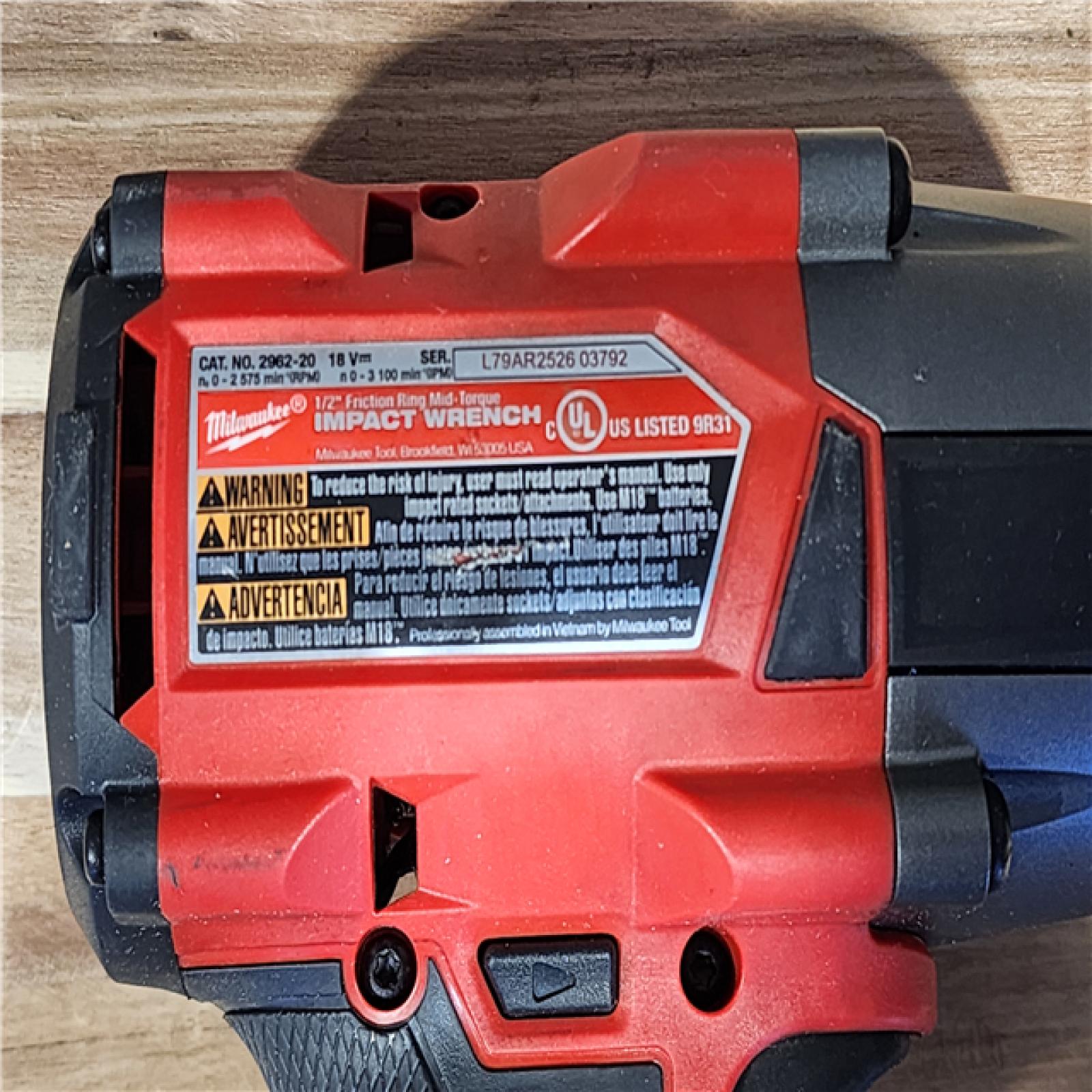 HOUSTON LOCATION - AS-IS Milwaukee FUEL Gen-2 18V Lithium-Ion Brushless Cordless Mid Torque 1/2 in. Impact Wrench w/Friction Ring (Tool-Only)