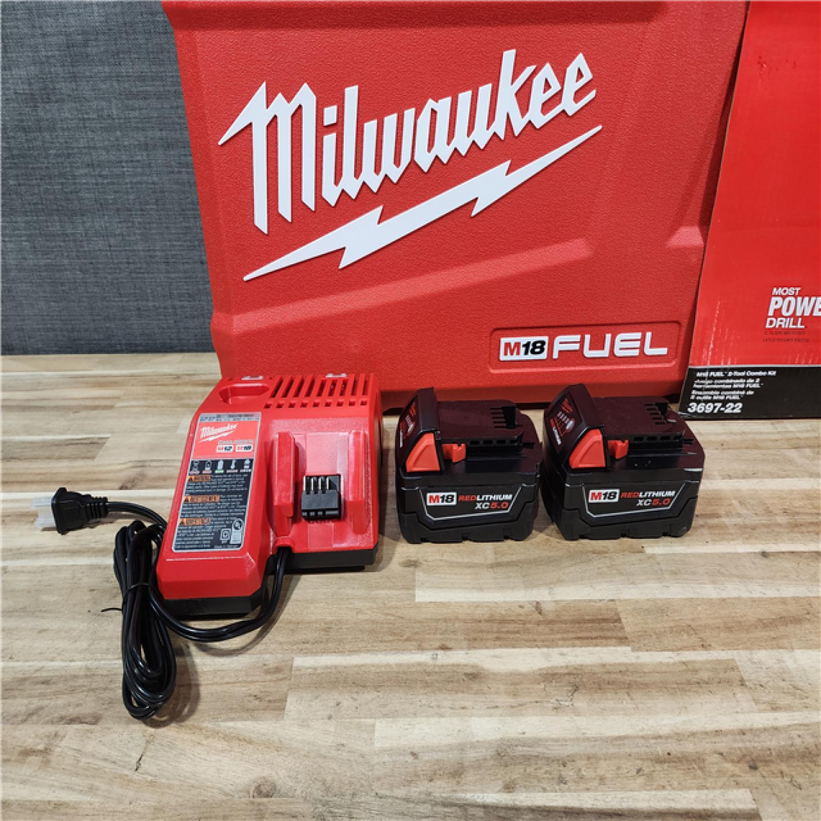 HOUSTON LOCATION - AS-IS (APPEARS LIKE NEW) Milwaukee FUEL 18V Lithium-Ion Brushless Cordless Hammer Drill and Impact Driver Combo Kit