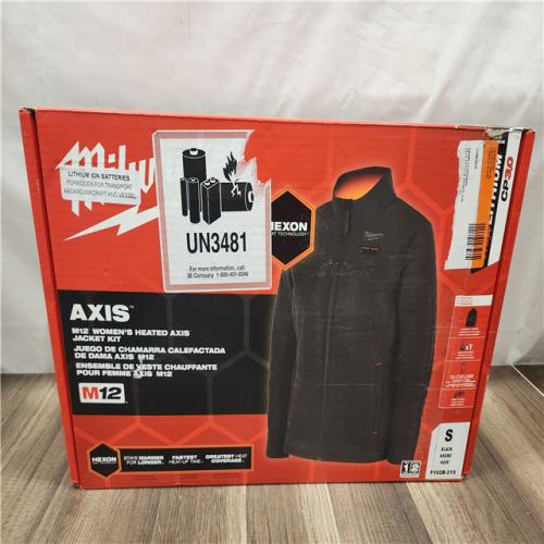 AS-IS- Women's Small M12 12-Volt Lithium-Ion Cordless AXIS Black Heated Quilted Jacket Kit with (1) 3.0 Ah Battery and Charger